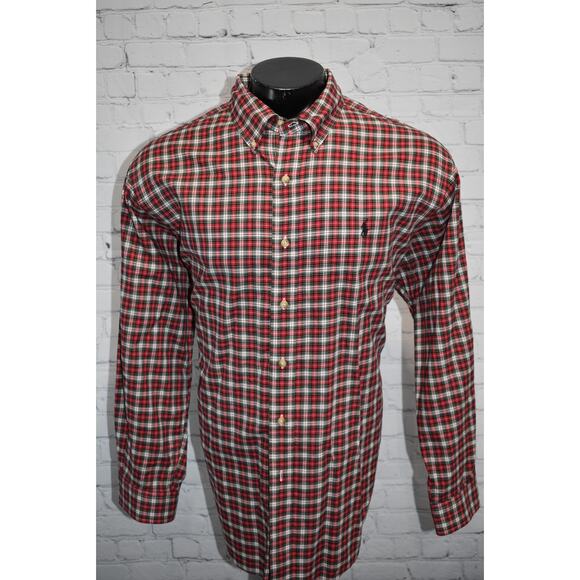 Polo Ralph Lauren Dress Shirt Men Size 2XL Classic Fit Christmas Green Red Plaid - Picture 2 of 6